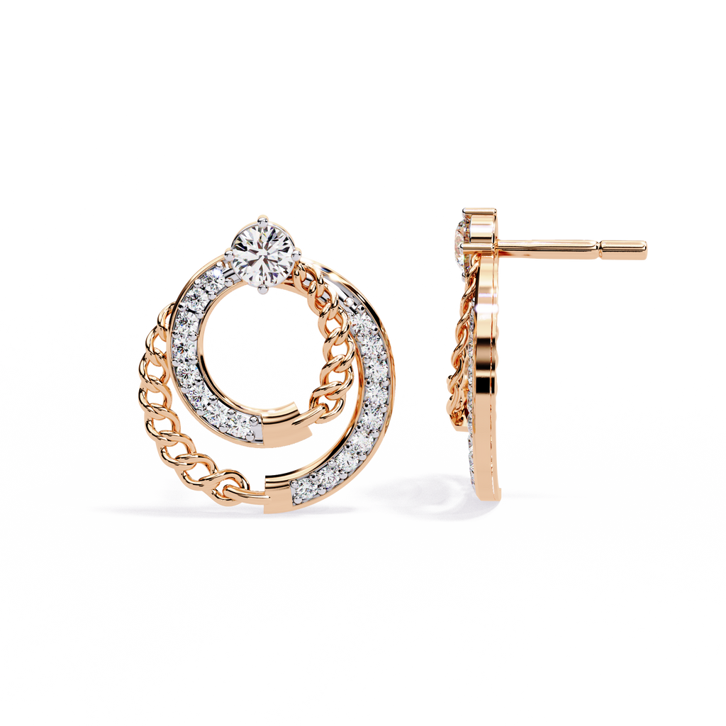 Celeste Chain Loop Diamond Earrings
