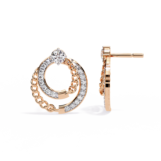 Celeste Chain Loop Diamond Earrings