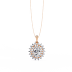 Celeste Radiance Oval Halo Diamond Pendant Necklace