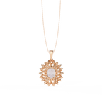 Celeste Radiance Oval Halo Diamond Pendant Necklace