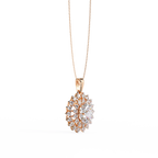 Celeste Radiance Oval Halo Diamond Pendant Necklace