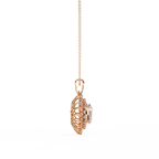 Celeste Radiance Oval Halo Diamond Pendant Necklace