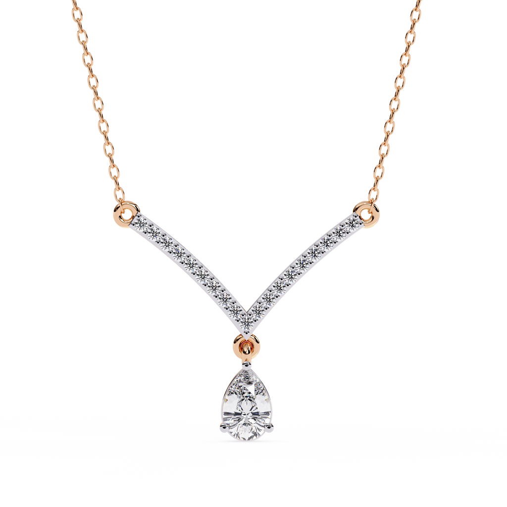 Celeste V Pear Diamond Necklace
