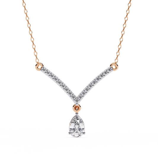 Celeste V Pear Diamond Necklace