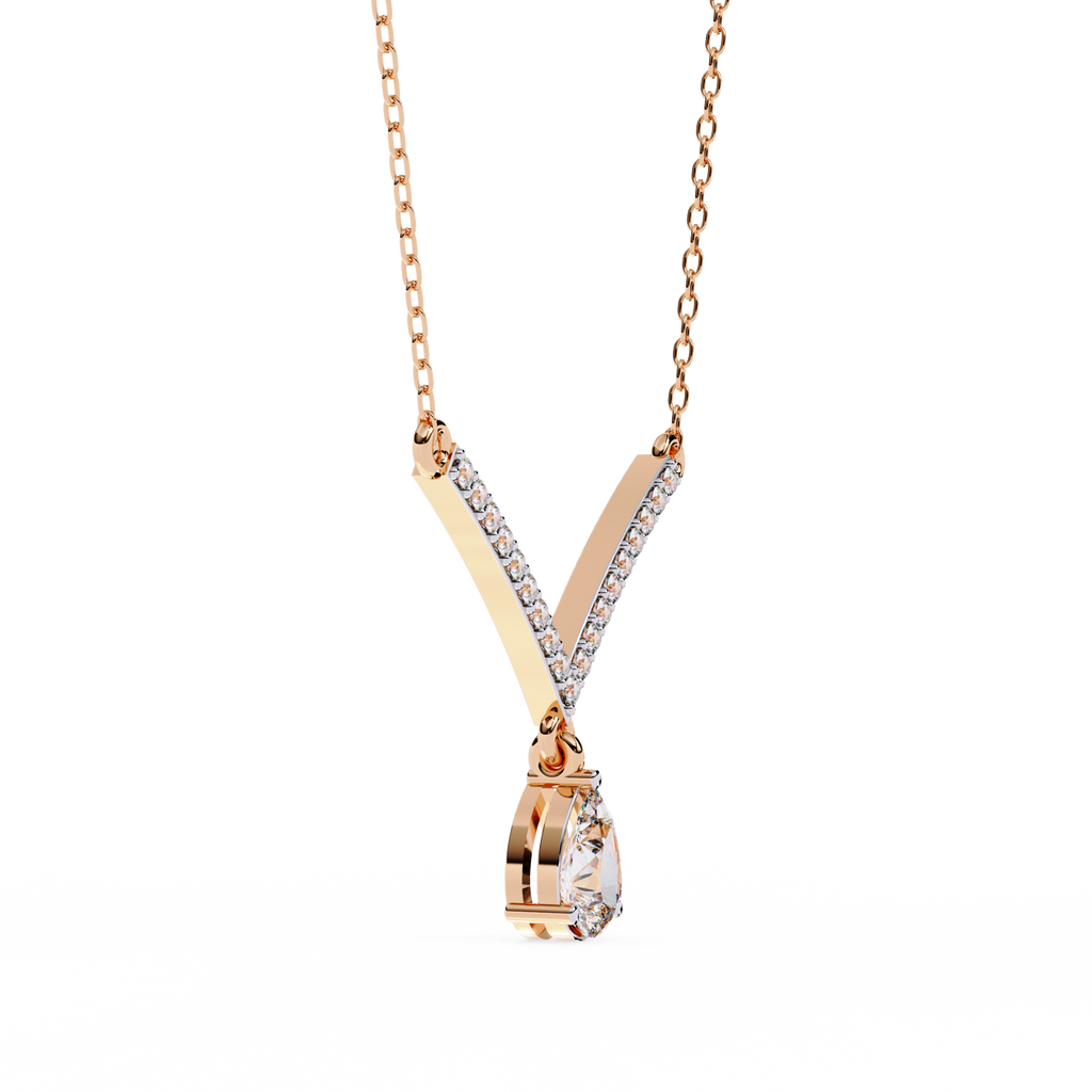 Celeste V Pear Diamond Necklace