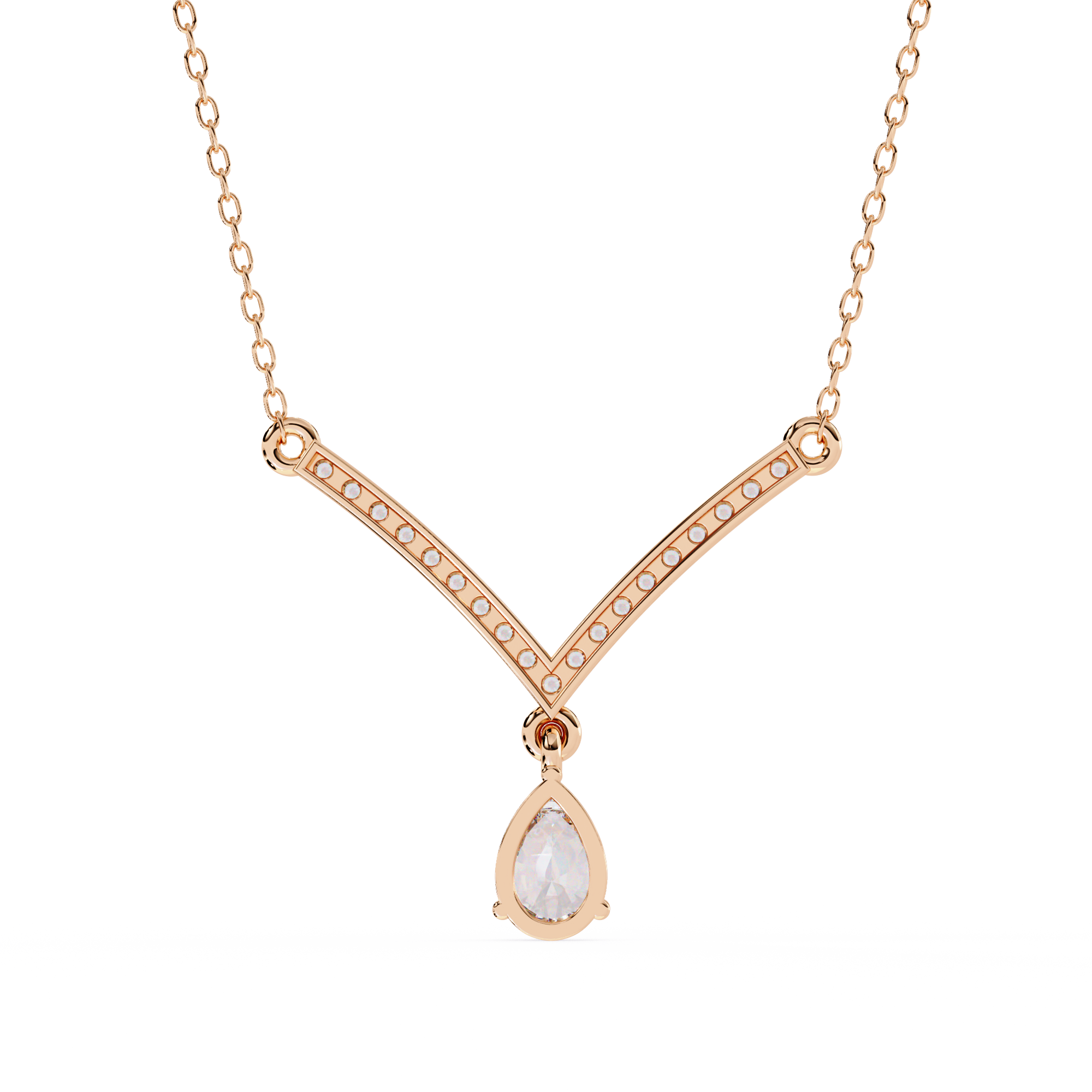 Celeste V Pear Diamond Necklace
