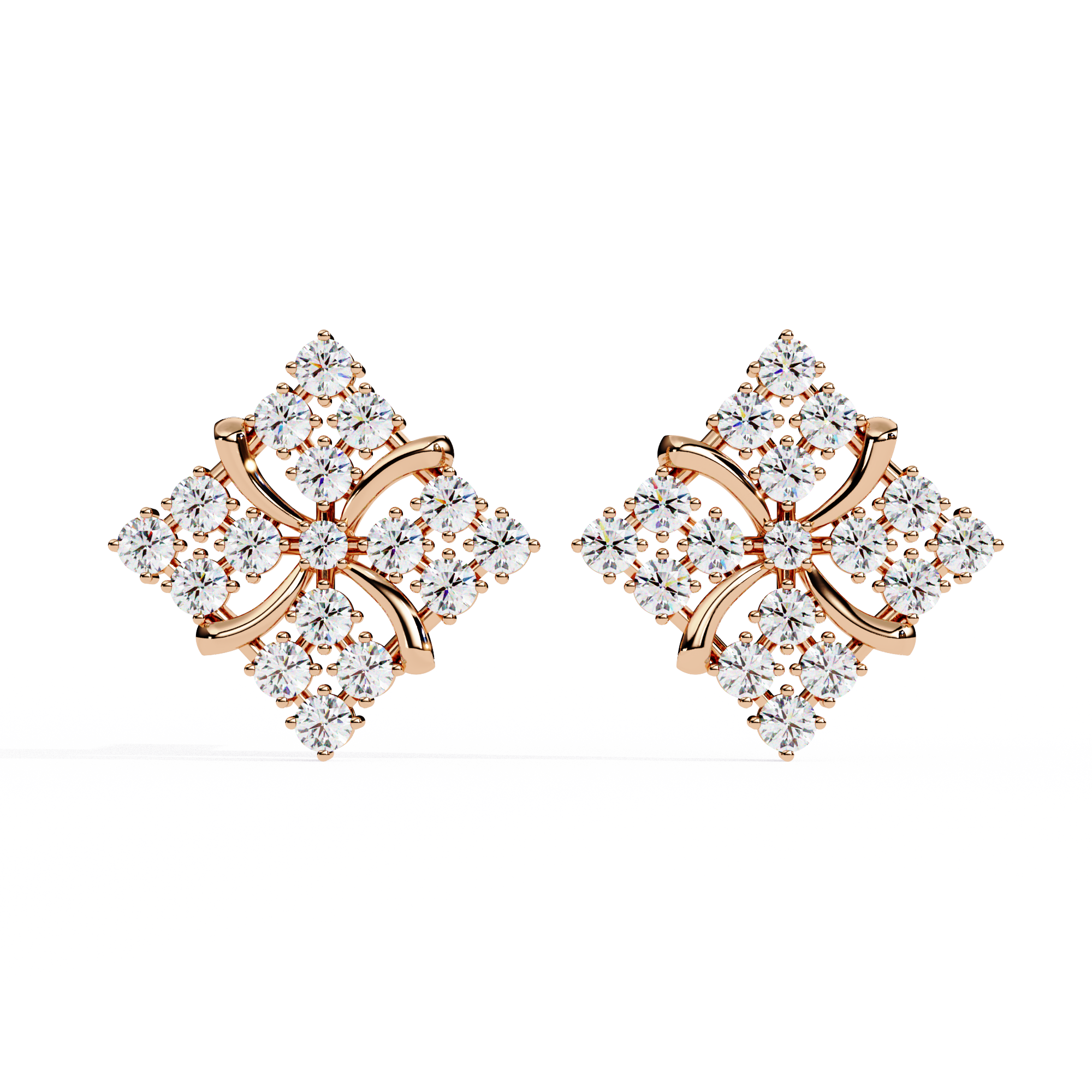 Celestia Bloom Diamond Stud Earrings