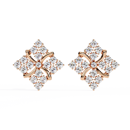Celestia Bloom Diamond Stud Earrings