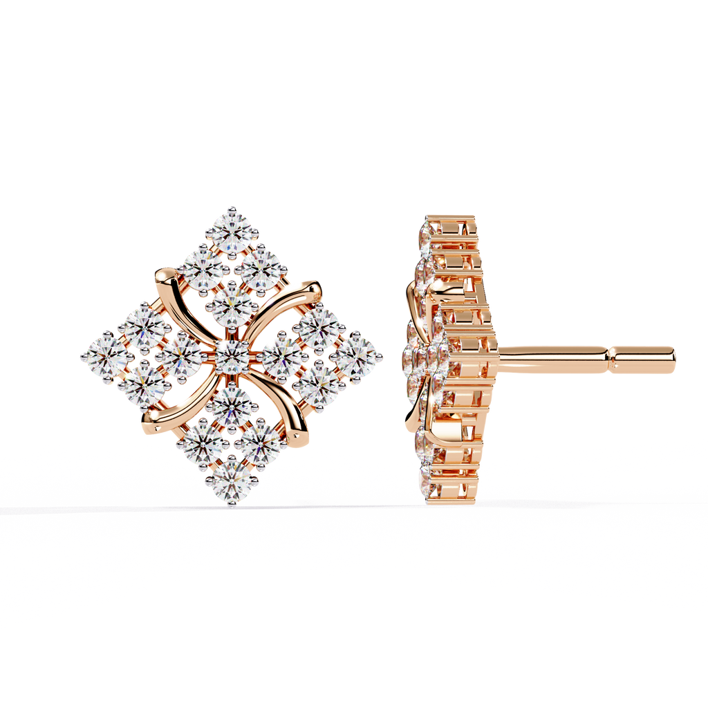 Celestia Bloom Diamond Stud Earrings