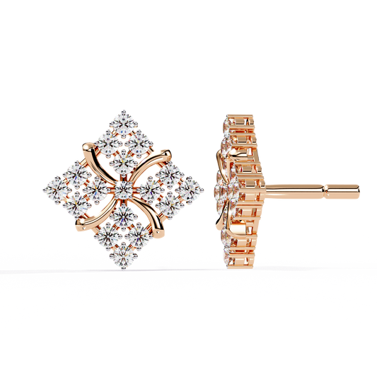 Celestia Bloom Diamond Stud Earrings
