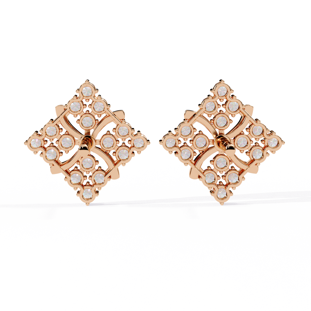 Celestia Bloom Diamond Stud Earrings