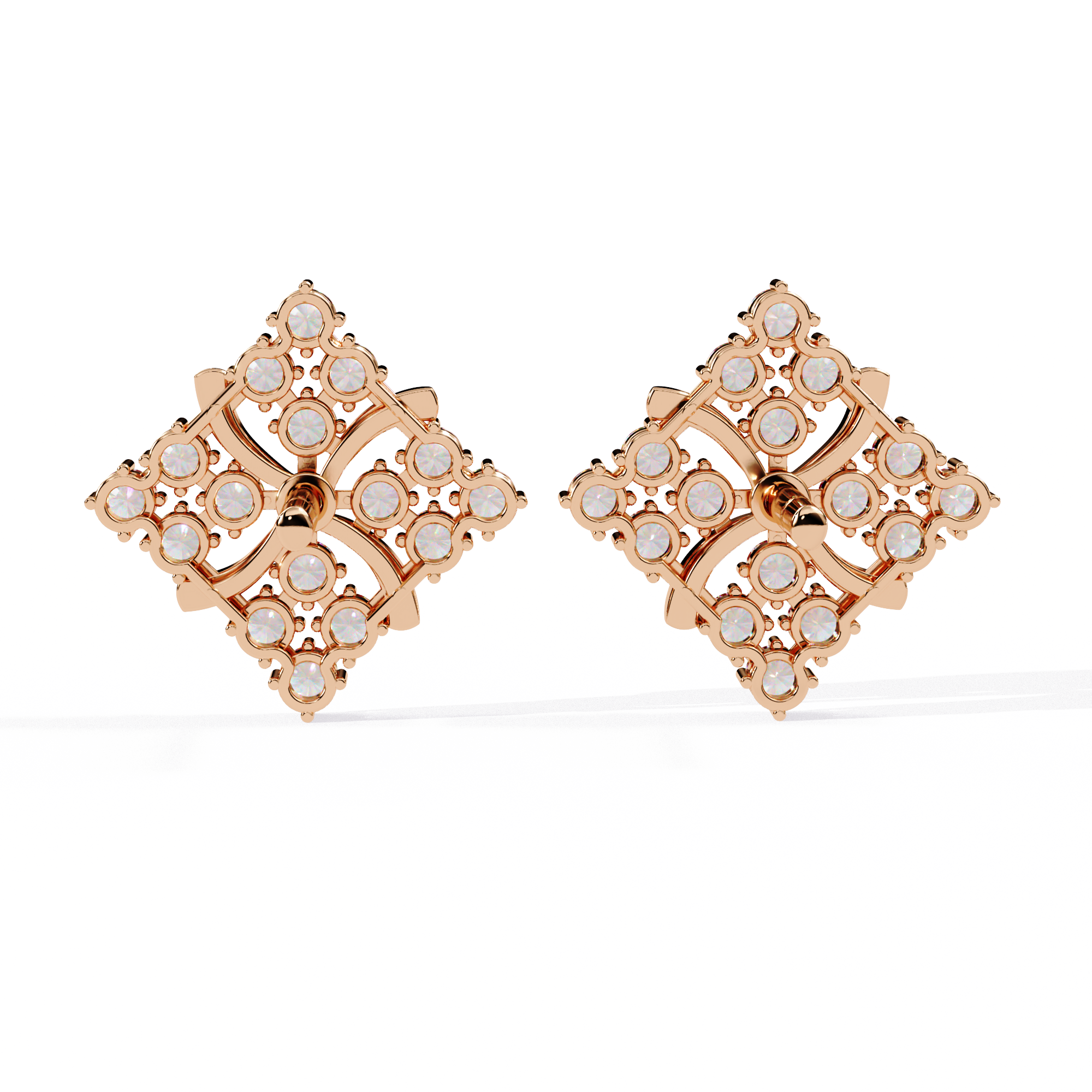 Celestia Bloom Diamond Stud Earrings