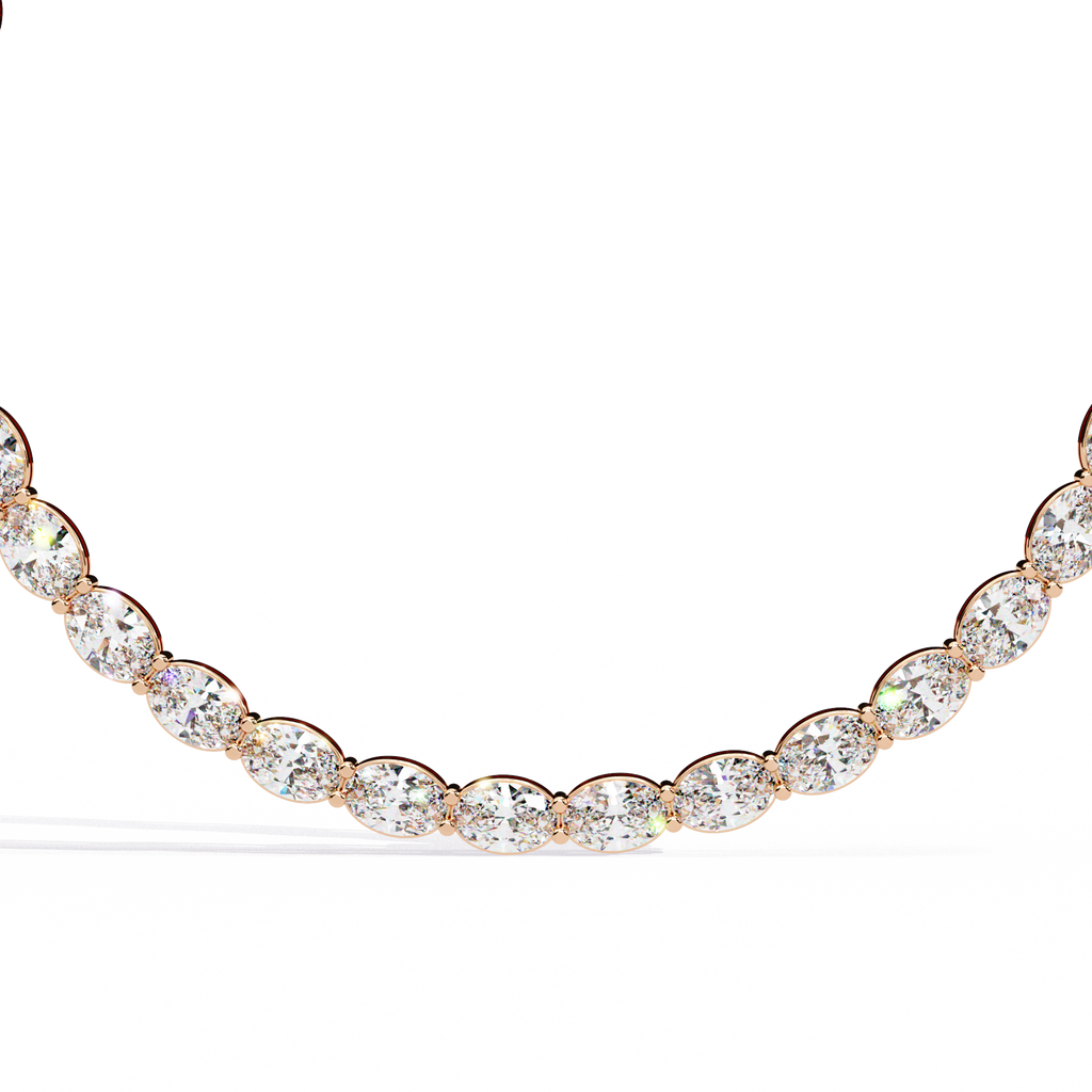 Celestia Oval Diamond Tennis Necklace