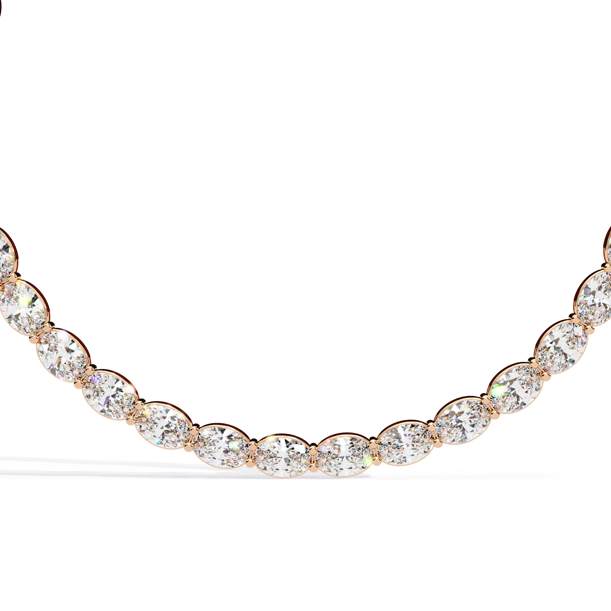 Celestia Oval Diamond Tennis Necklace