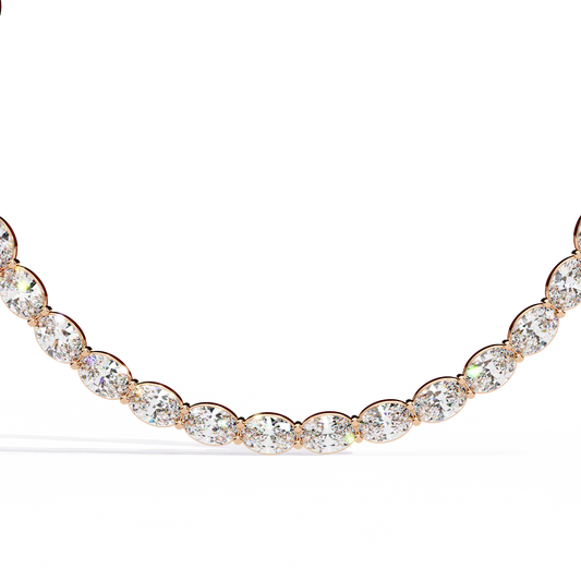 Celestia Oval Diamond Tennis Necklace