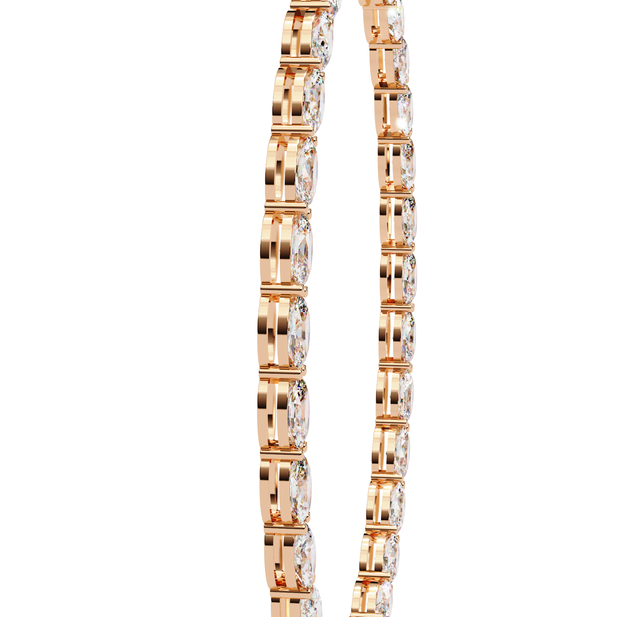 Celestia Oval Diamond Tennis Necklace