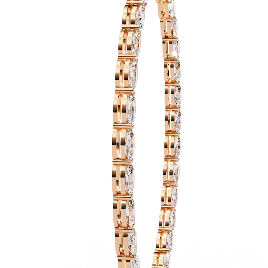 Celestia Oval Diamond Tennis Necklace