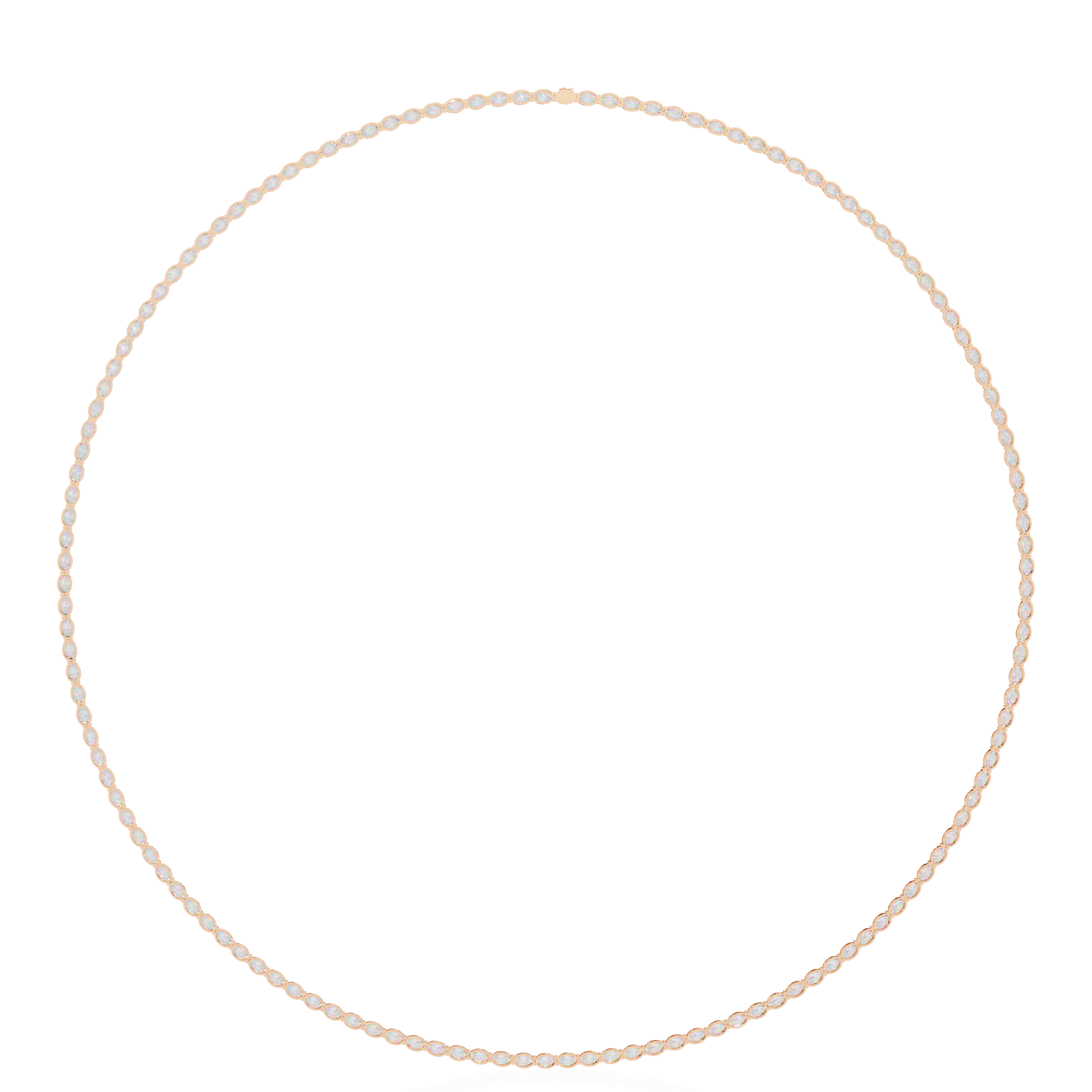Celestia Oval Diamond Tennis Necklace