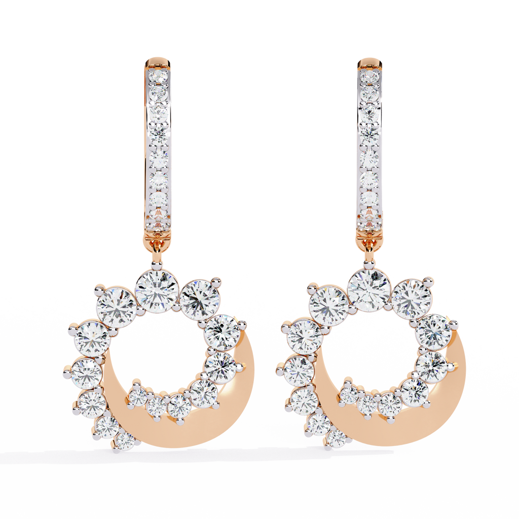 Celestial Halo Crescent Earrings