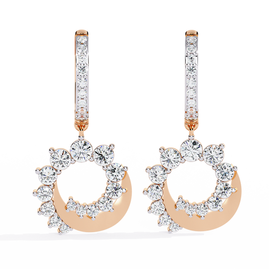 Celestial Halo Crescent Earrings