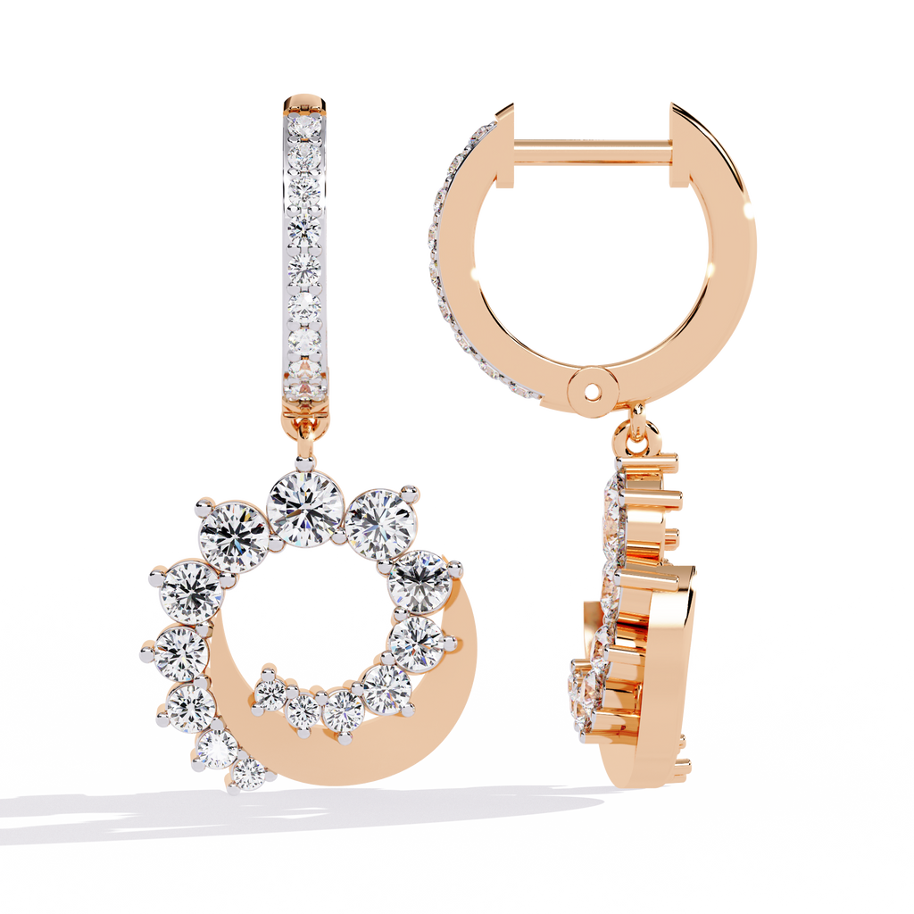 Celestial Halo Crescent Earrings