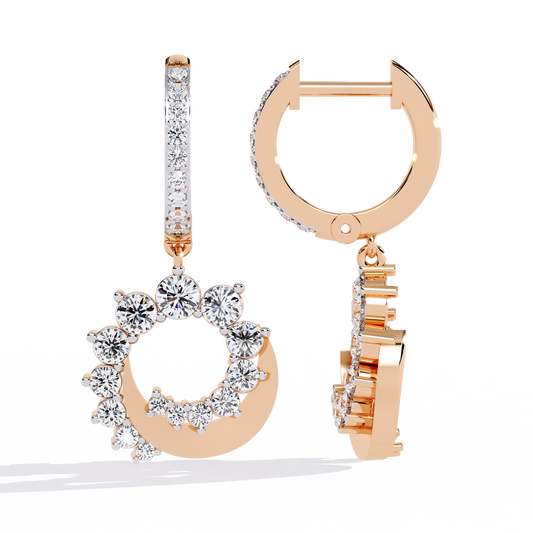 Celestial Halo Crescent Earrings