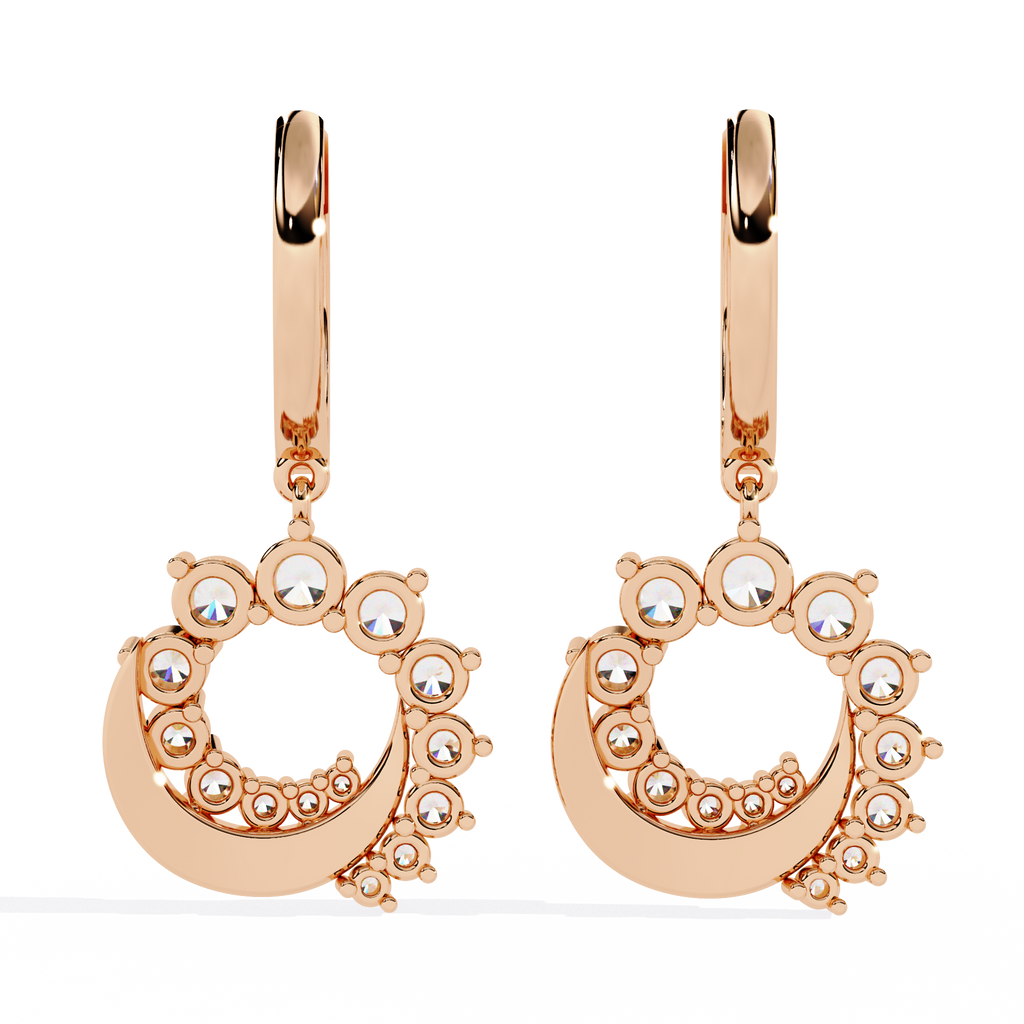 Celestial Halo Crescent Earrings