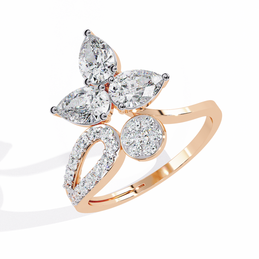 Crossover Cluster Lab Grown Diamond Ring