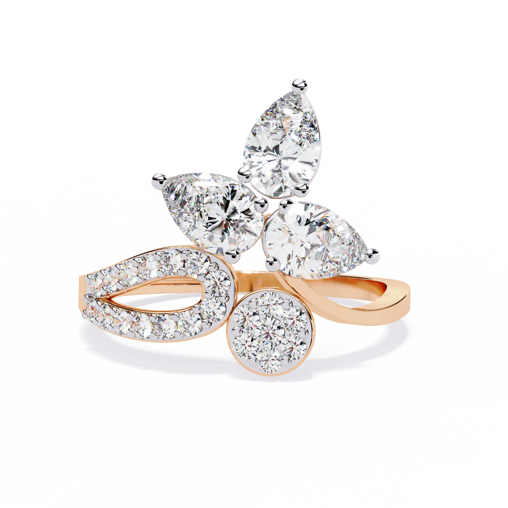 Crossover Cluster Lab Grown Diamond Ring