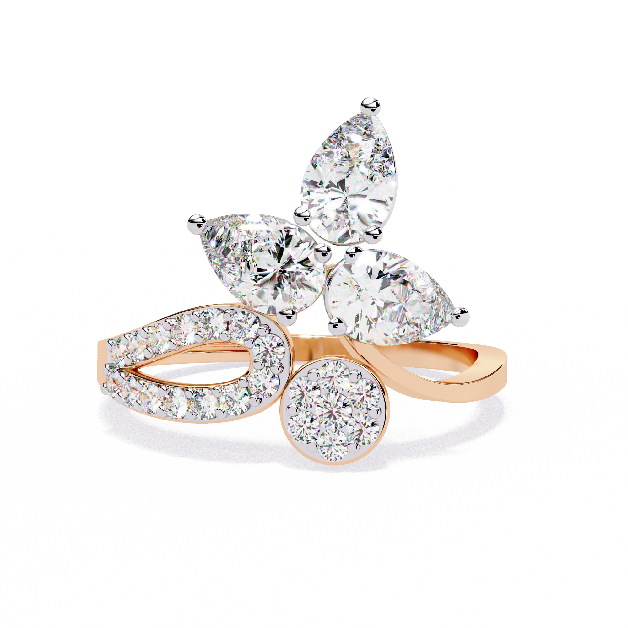 Crossover Cluster Lab Grown Diamond Ring