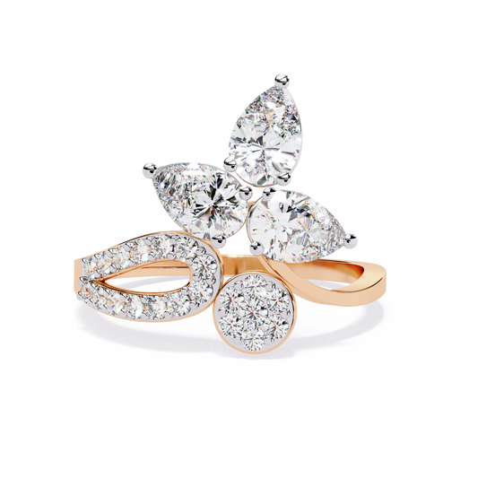 Crossover Cluster Lab Grown Diamond Ring