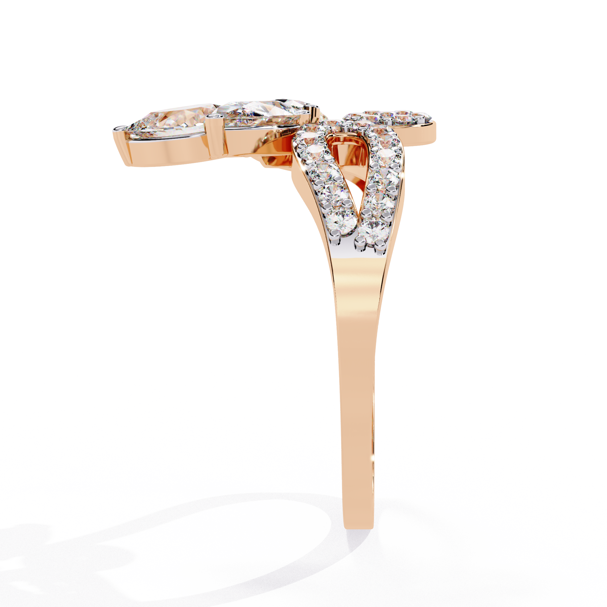 Crossover Cluster Lab Grown Diamond Ring