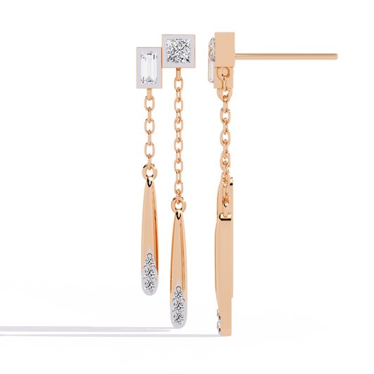 Echo Drop Geometric Diamond Earrings