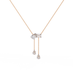 Elara Dual Drop Emerald & Pear Diamond Necklace