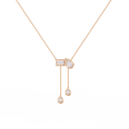 Elara Dual Drop Emerald & Pear Diamond Necklace
