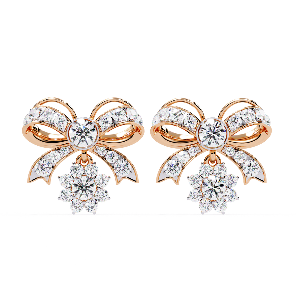 Elegant Bow Knot Lab Grown Diamond Earrings