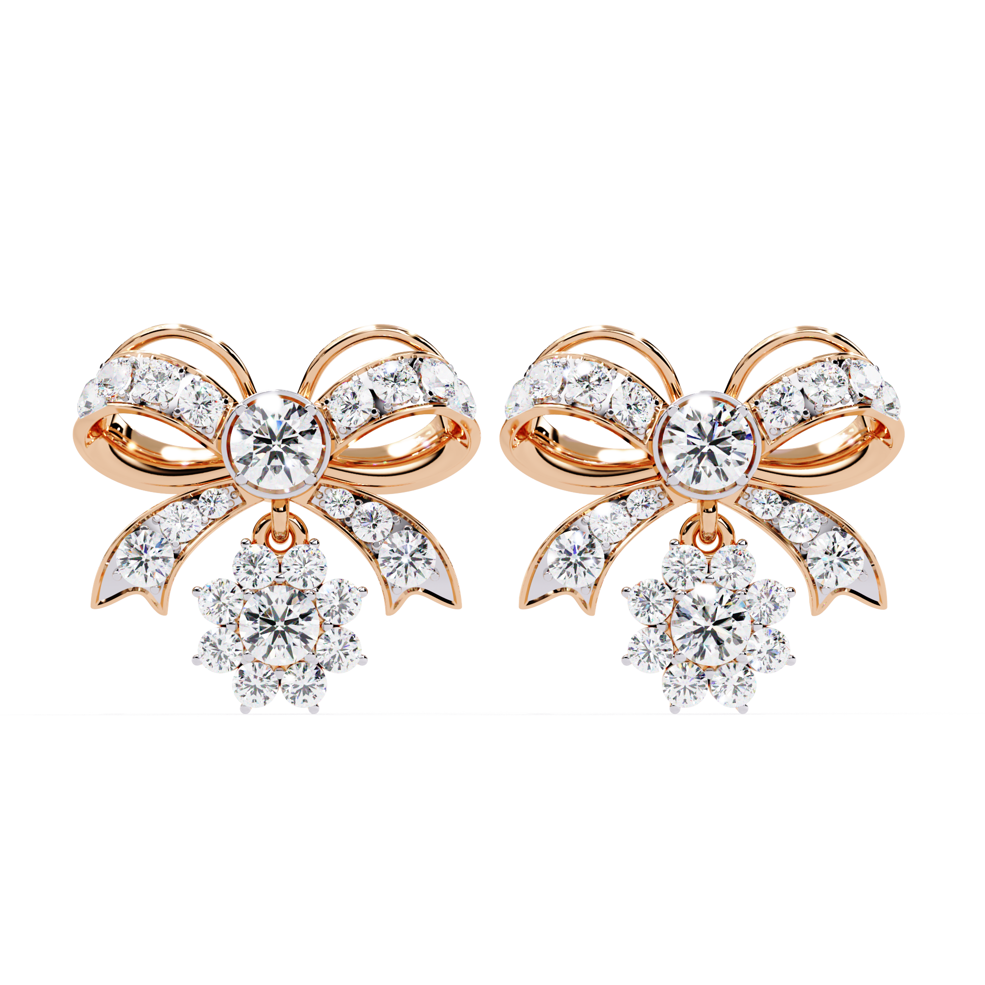 Elegant Bow Knot Lab Grown Diamond Earrings