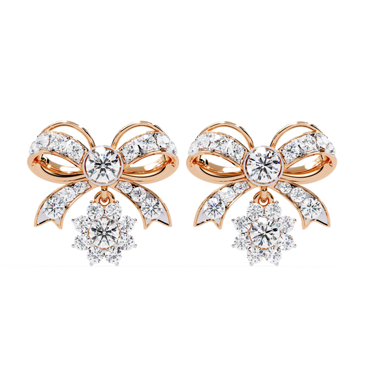 Elegant Bow Knot Lab Grown Diamond Earrings