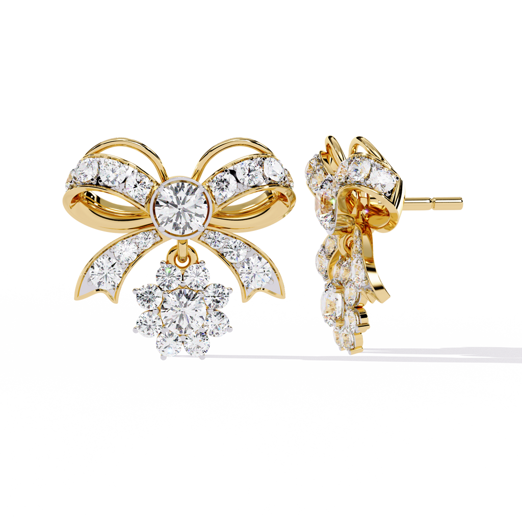 Elegant Bow Knot Lab Grown Diamond Earrings