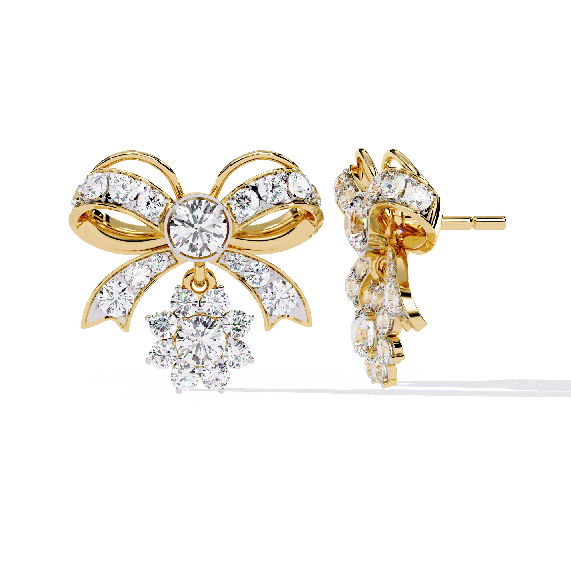 Elegant Bow Knot Lab Grown Diamond Earrings
