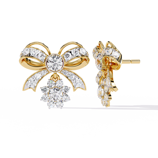 Elegant Bow Knot Lab Grown Diamond Earrings
