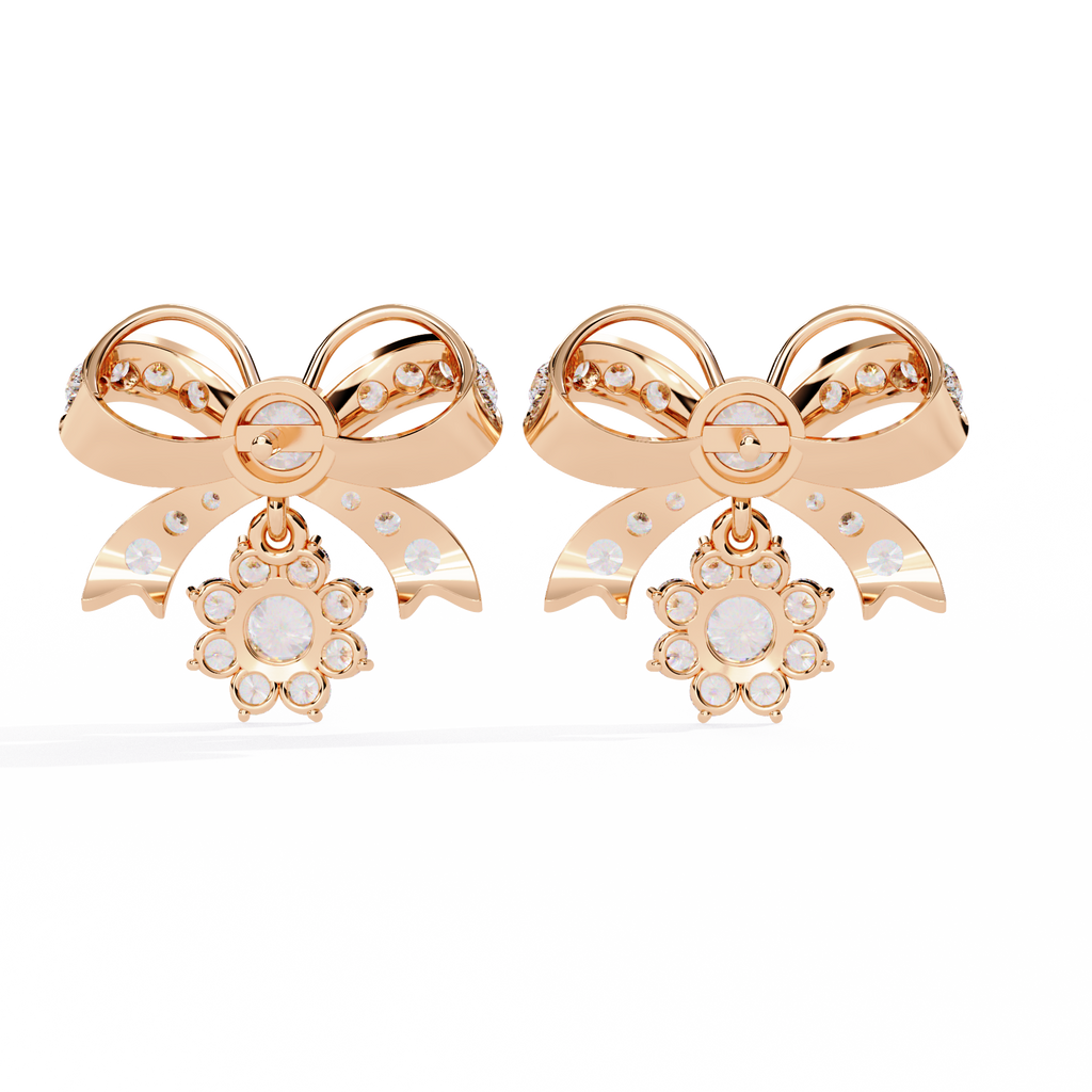 Elegant Bow Knot Lab Grown Diamond Earrings