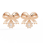Elegant Bow Knot Lab Grown Diamond Earrings