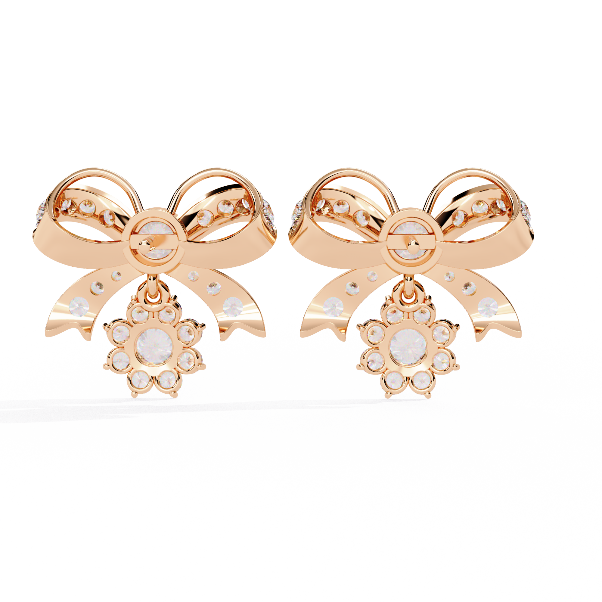 Elegant Bow Knot Lab Grown Diamond Earrings