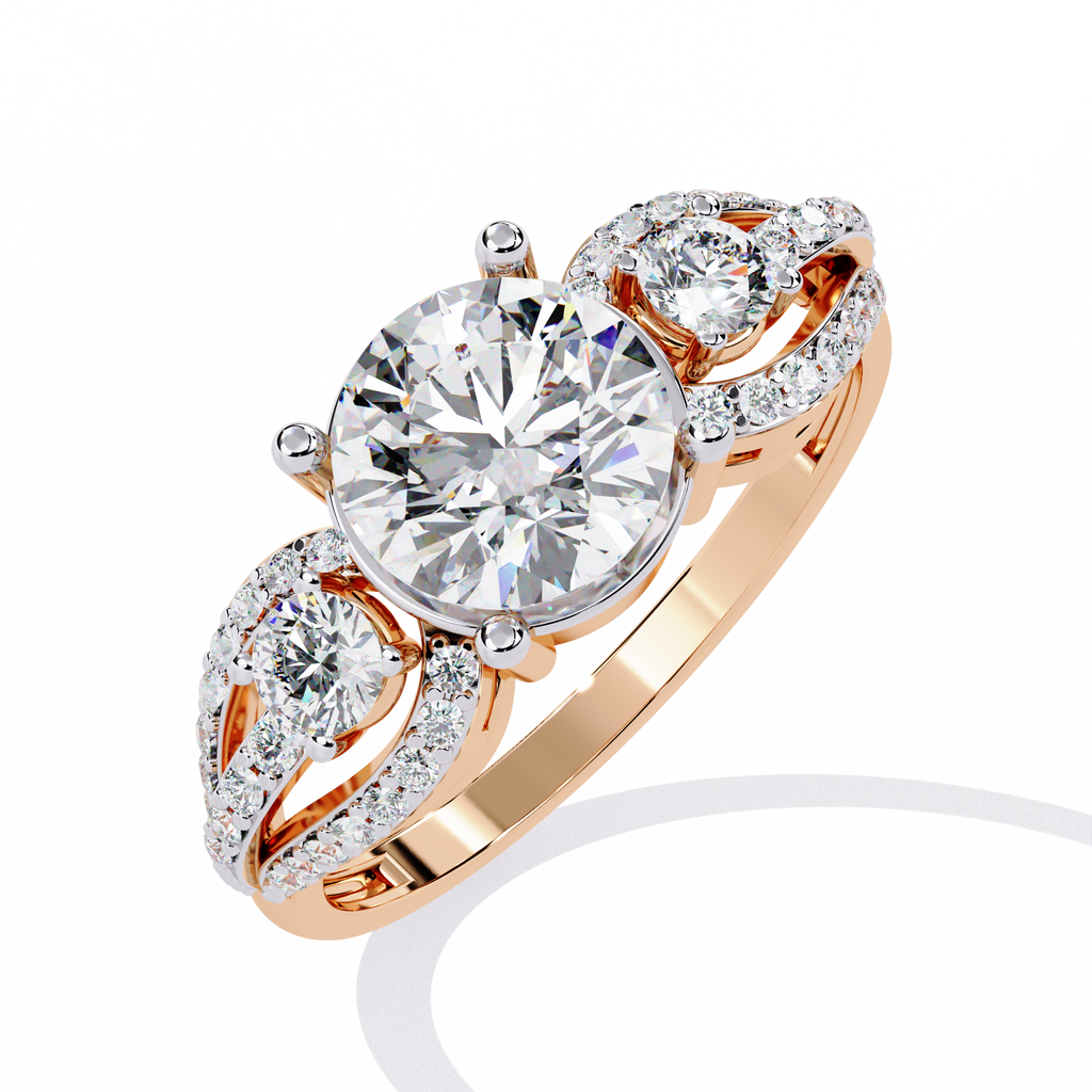 Emerald Cut Cathedral Pave Lab Grown Diamond Ring