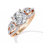 Emerald Cut Cathedral Pave Lab Grown Diamond Ring