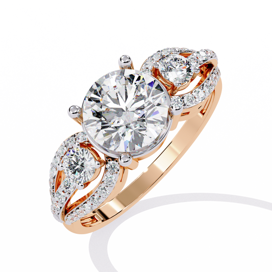 Emerald Cut Cathedral Pave Lab Grown Diamond Ring