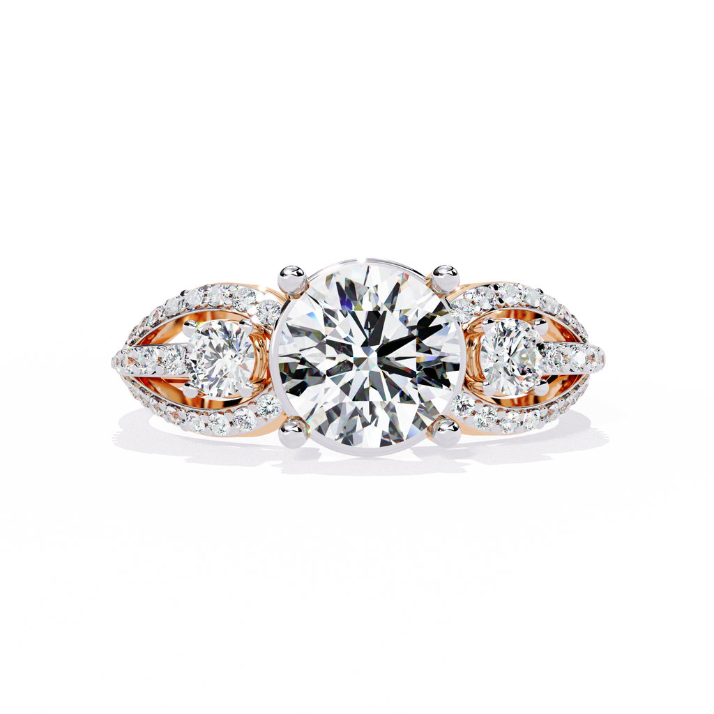 Emerald Cut Cathedral Pave Lab Grown Diamond Ring