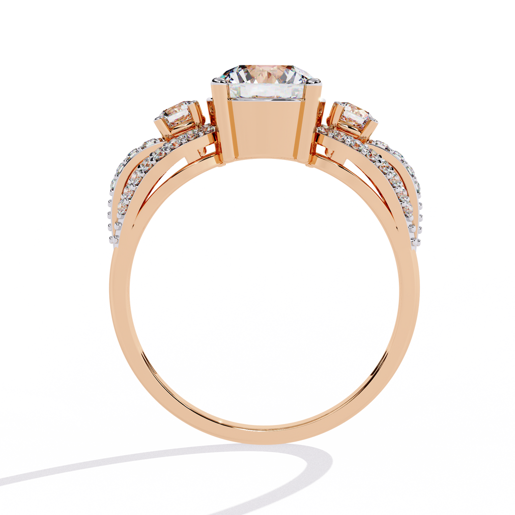 Emerald Cut Cathedral Pave Lab Grown Diamond Ring