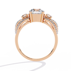 Emerald Cut Cathedral Pave Lab Grown Diamond Ring